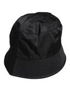 Dolce & Gabbana Black Cotton Wide Brim Bucket Hat - Zeiniez