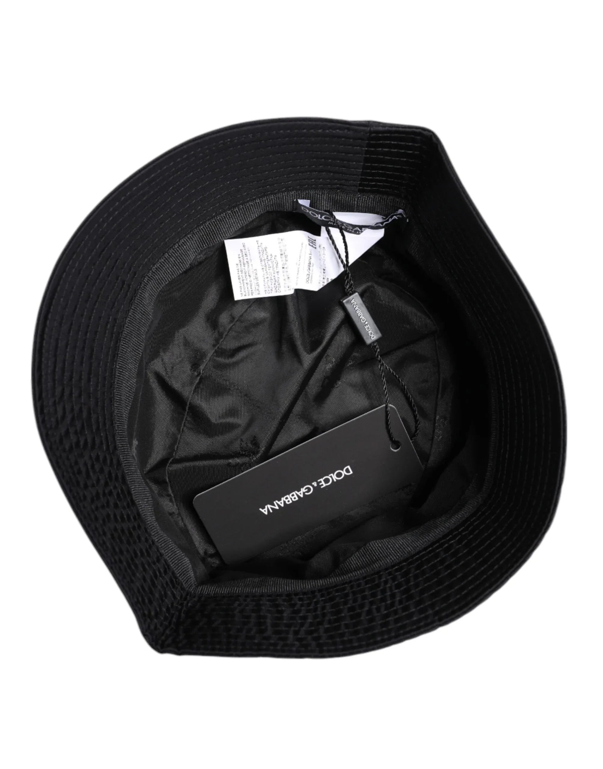 Dolce & Gabbana Black Cotton Wide Brim Bucket Hat - Zeiniez