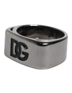 Dolce & Gabbana Silver Tone Brass Anello DG Logo Ring - Zeiniez