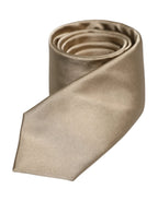 Dolce & Gabbana Beige Solid Silk Adjustable Necktie Tie - Zeiniez