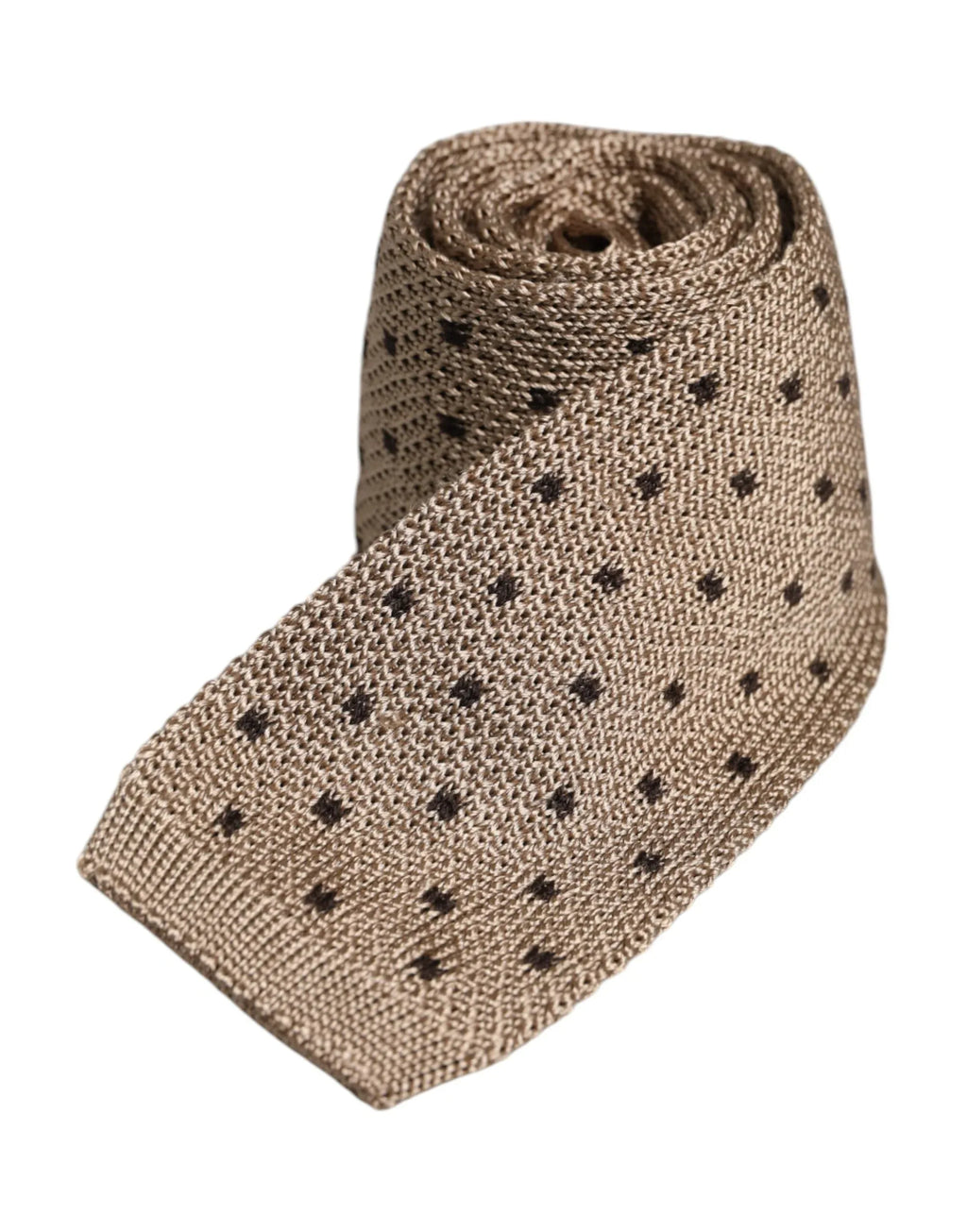 Dolce & Gabbana Beige Polka Dot Silk Adjustable Necktie Tie - Zeiniez