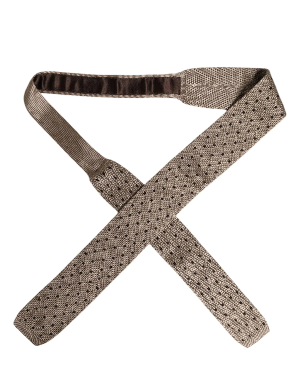 Dolce & Gabbana Beige Polka Dot Silk Adjustable Necktie Tie - Zeiniez