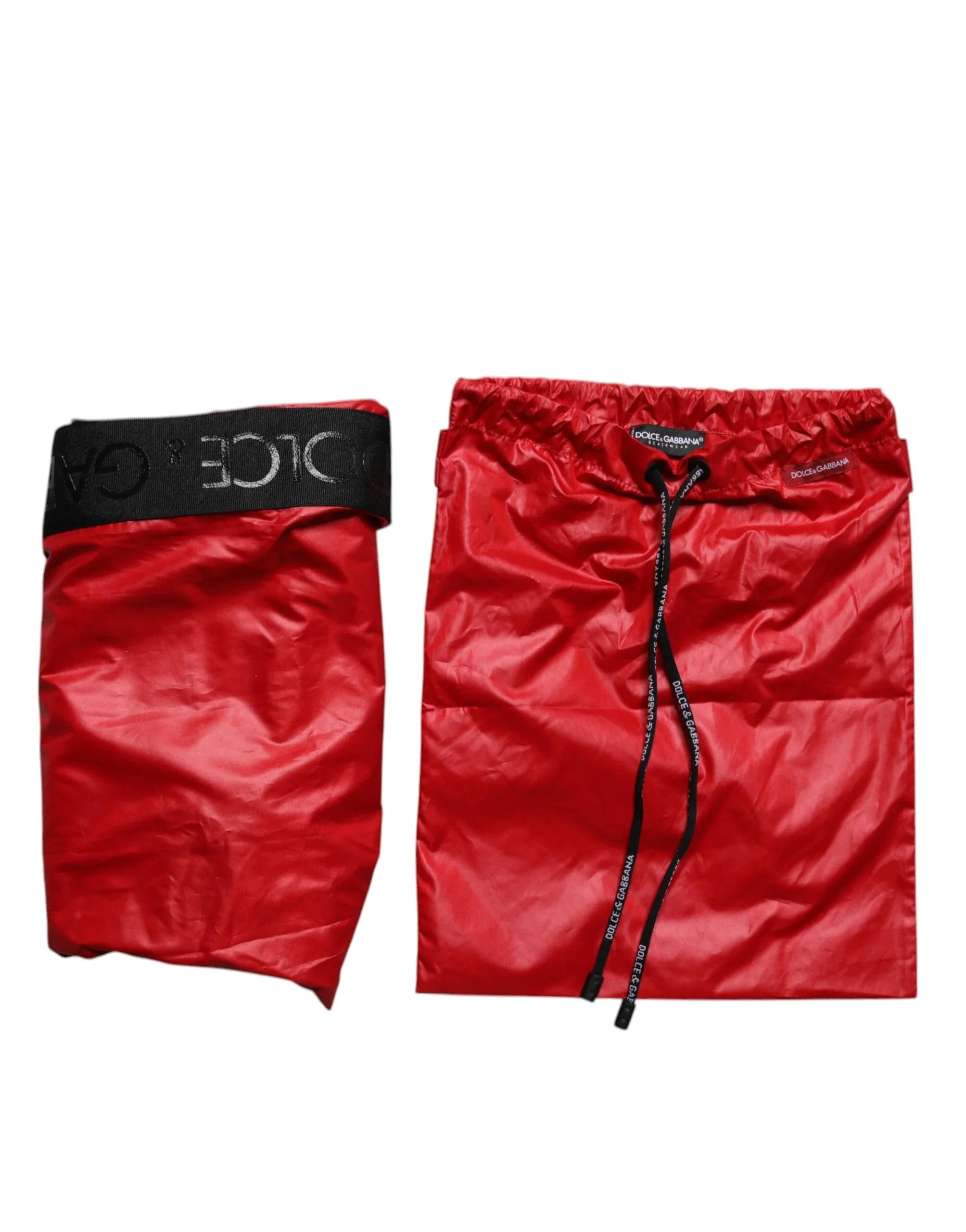 Dolce & Gabbana Red Polyester Beachwear Shorts 2Pc Swimwear - Zeiniez