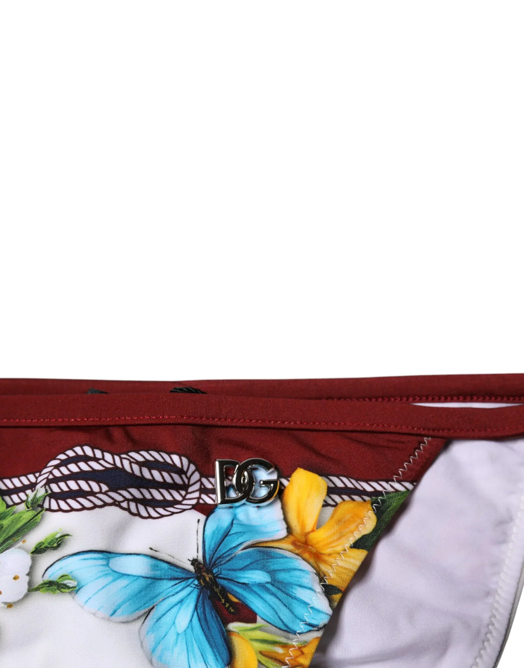 Dolce & Gabbana White Floral Print Swimsuit Bikini Bottom Swimwear - Zeiniez