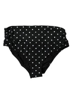 Dolce & Gabbana Black Polka Dot Swimsuit Bikini Bottom Swimwear - Zeiniez
