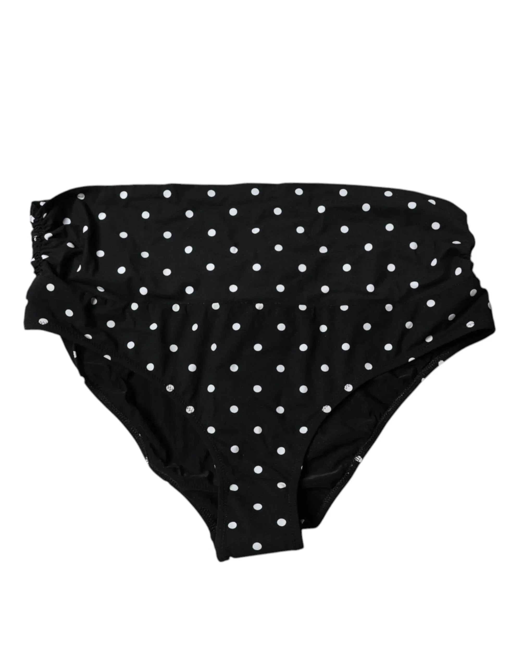 Dolce & Gabbana Black Polka Dot Swimsuit Bikini Bottom Swimwear - Zeiniez