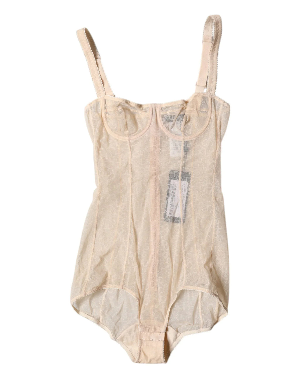 Dolce & Gabbana Beige Tulle Balconette Bra Bodysuit Underwear - Zeiniez