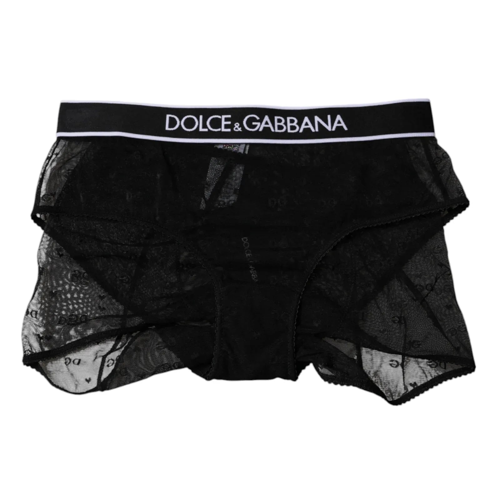 Dolce & Gabbana Black Tulle Nylon Mid Waist Panty Underwear - Zeiniez
