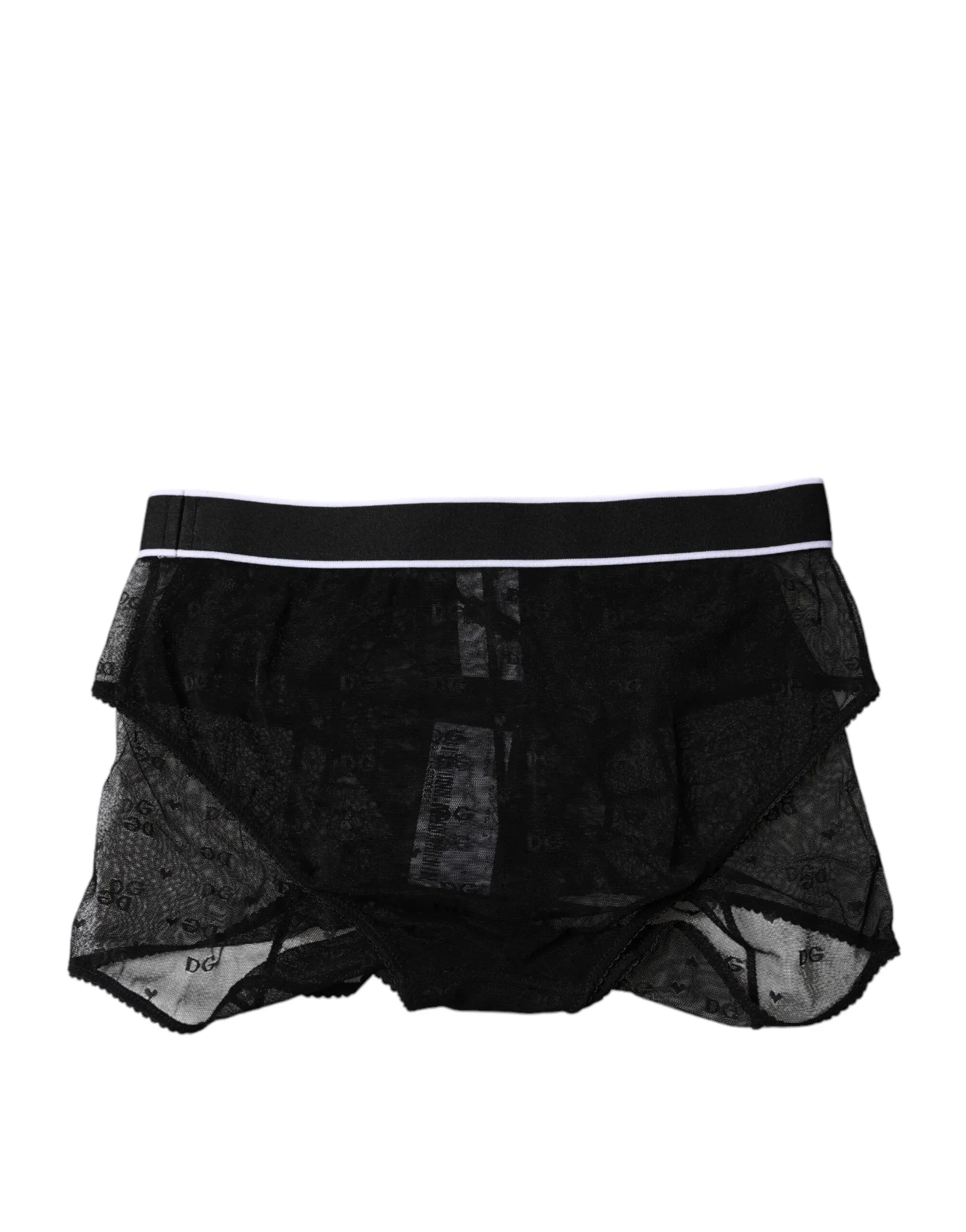 Dolce & Gabbana Black Tulle Nylon Mid Waist Panty Underwear - Zeiniez