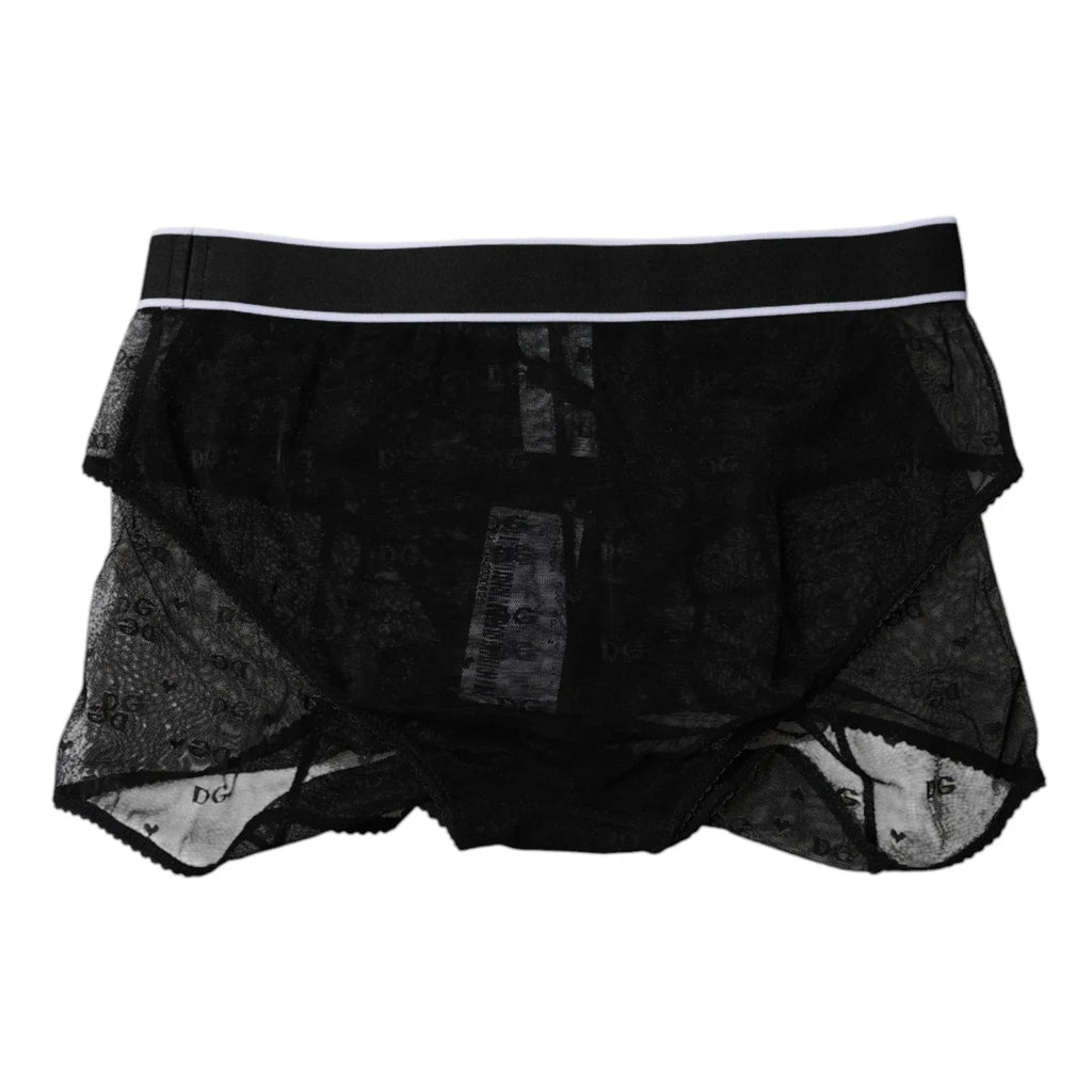 Dolce & Gabbana Black Tulle Nylon Mid Waist Panty Underwear - Zeiniez