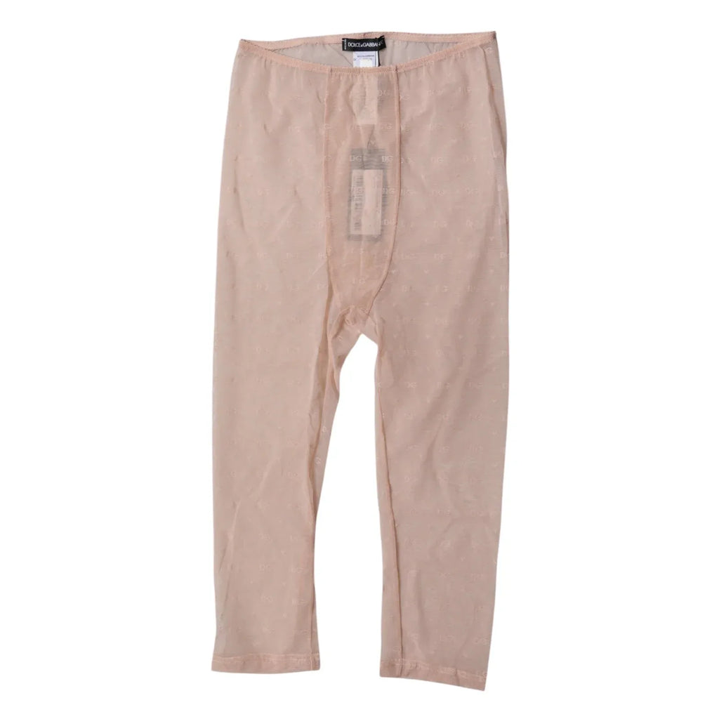 Dolce & Gabbana Beige Logo Lace Lingerie Cropped Tights Underwear - Zeiniez