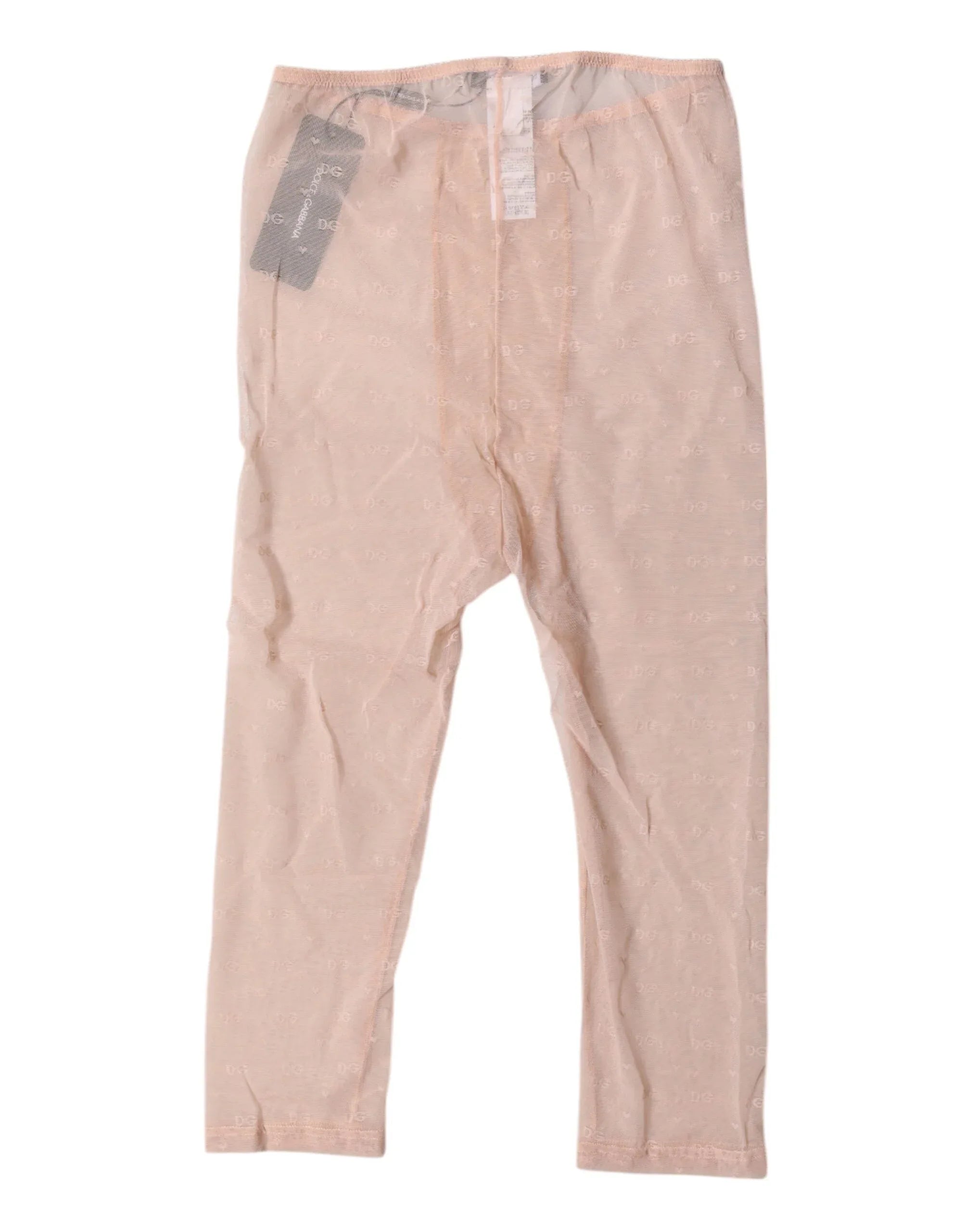 Dolce & Gabbana Beige Logo Lace Lingerie Cropped Tights Underwear - Zeiniez