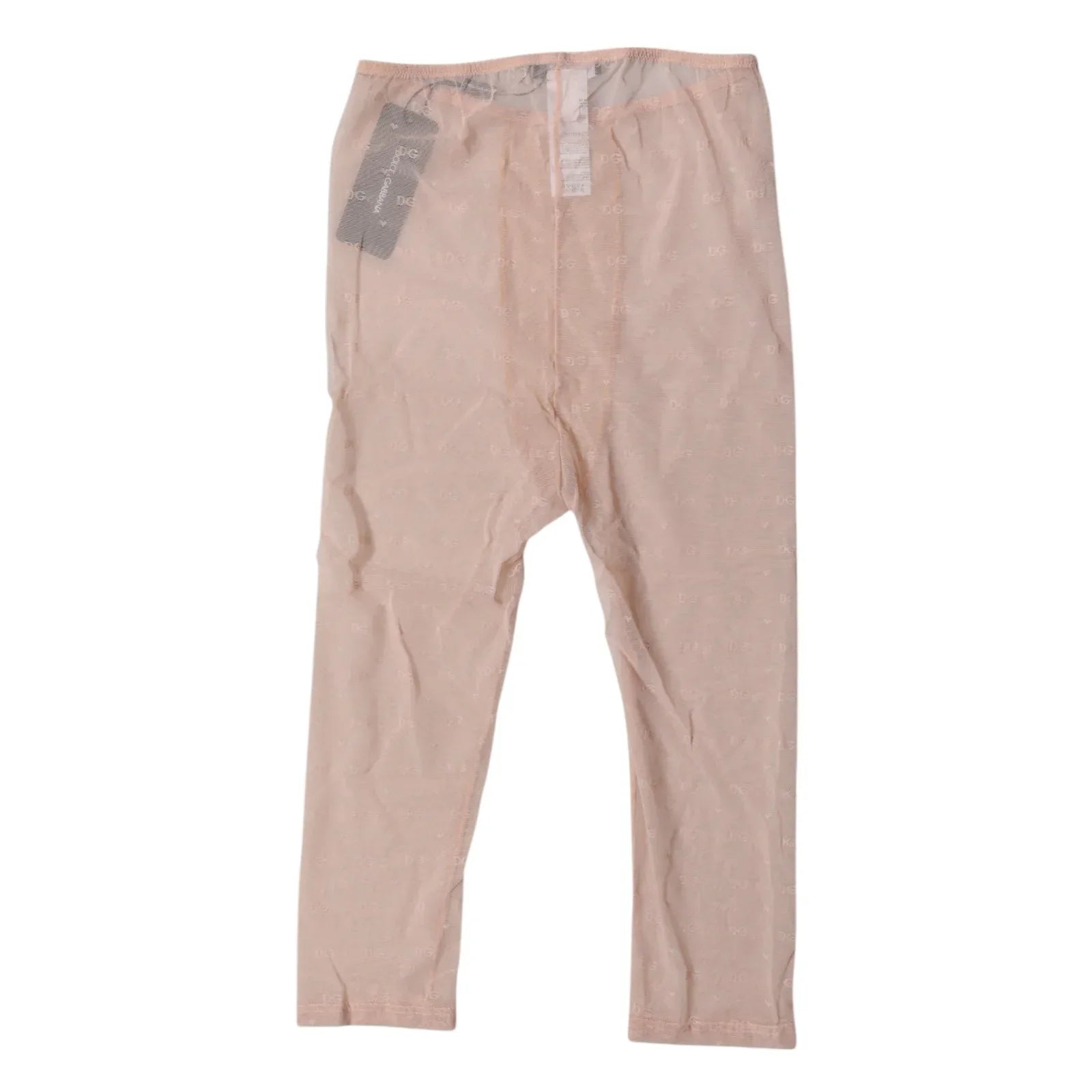 Dolce & Gabbana Beige Logo Lace Lingerie Cropped Tights Underwear - Zeiniez