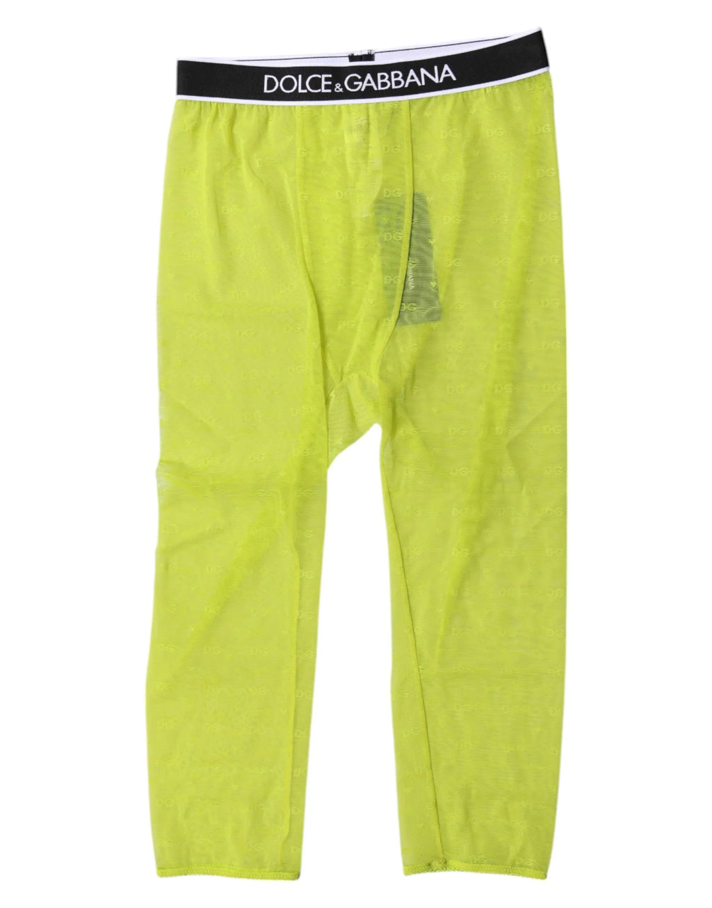 Dolce & Gabbana Green DG Logo Nylon Cropped Tights Underwear - Zeiniez