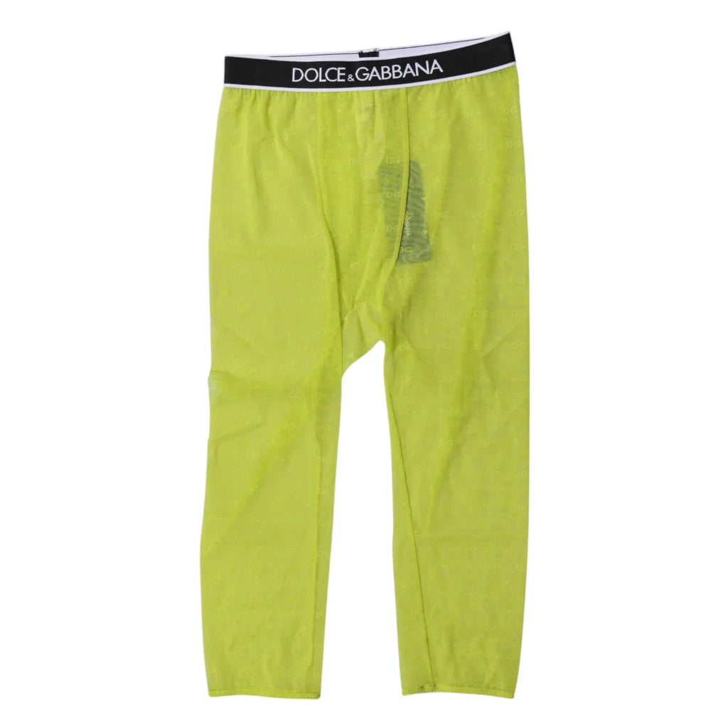 Dolce & Gabbana Green DG Logo Nylon Cropped Tights Underwear - Zeiniez