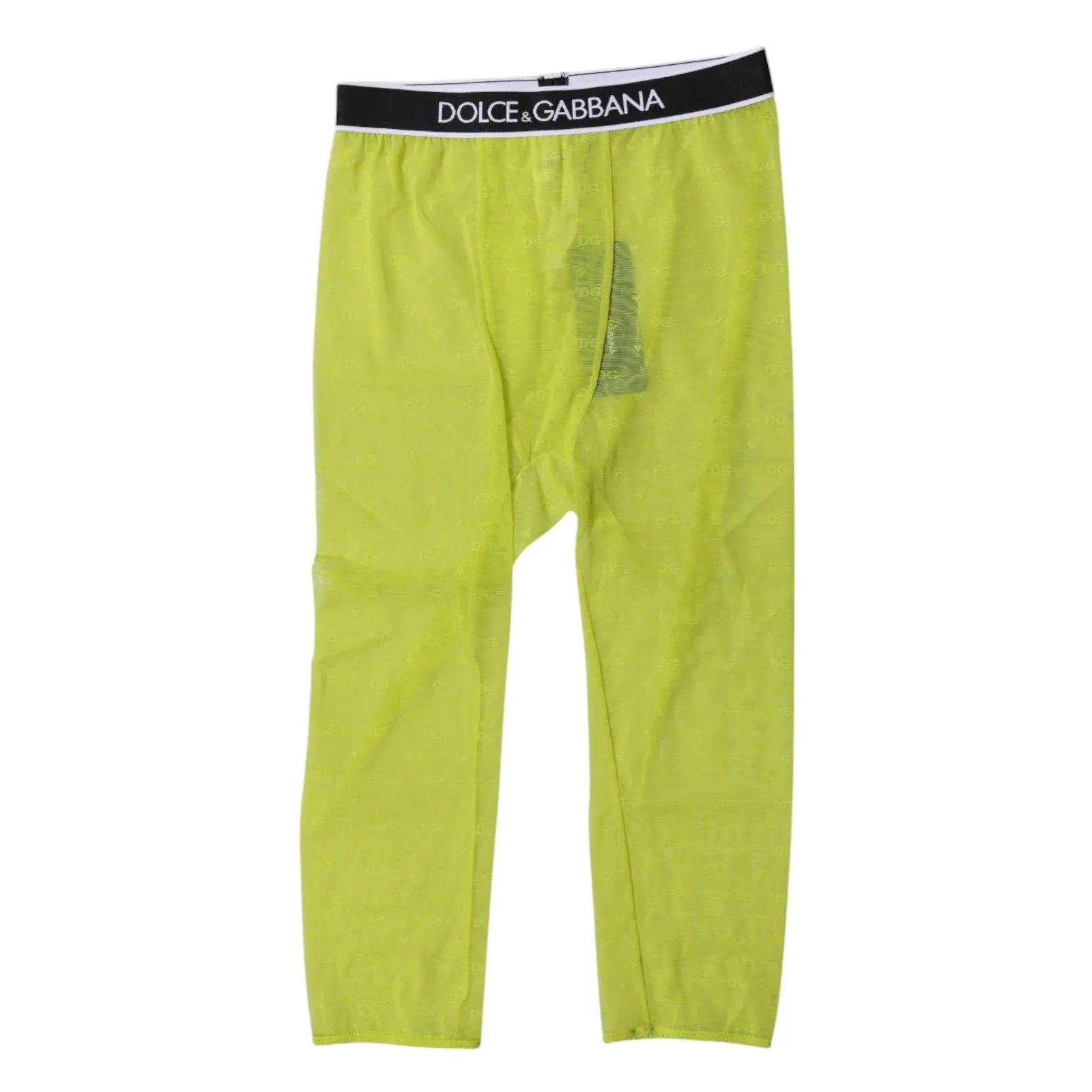 Dolce & Gabbana Green DG Logo Nylon Cropped Tights Underwear - Zeiniez