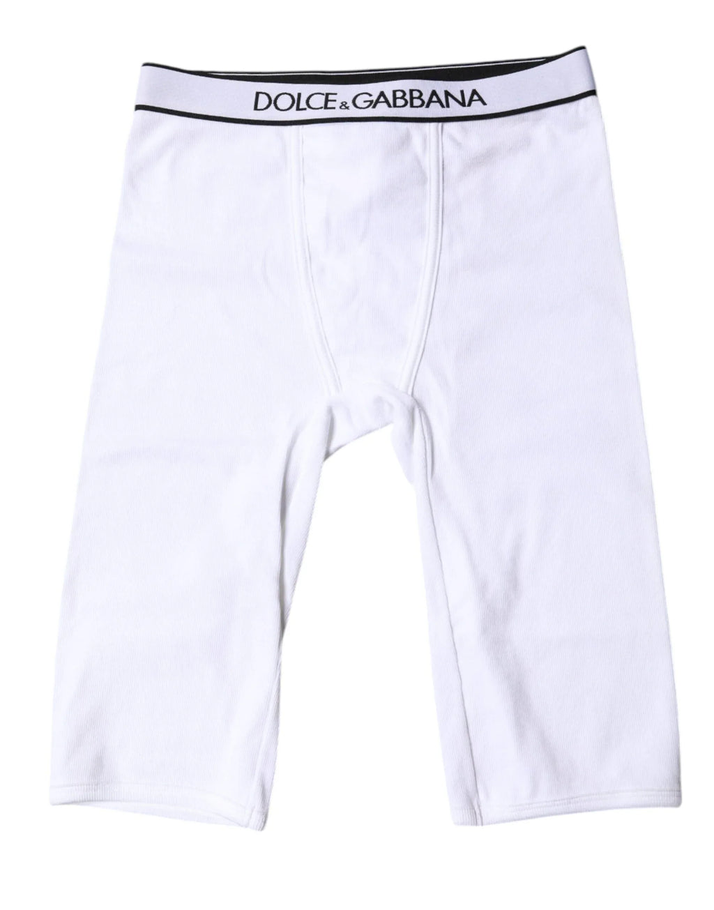 Dolce & Gabbana White Logo Cotton Cropped Tights Underwear - Zeiniez