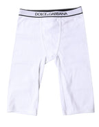 Dolce & Gabbana White Logo Cotton Cropped Tights Underwear - Zeiniez
