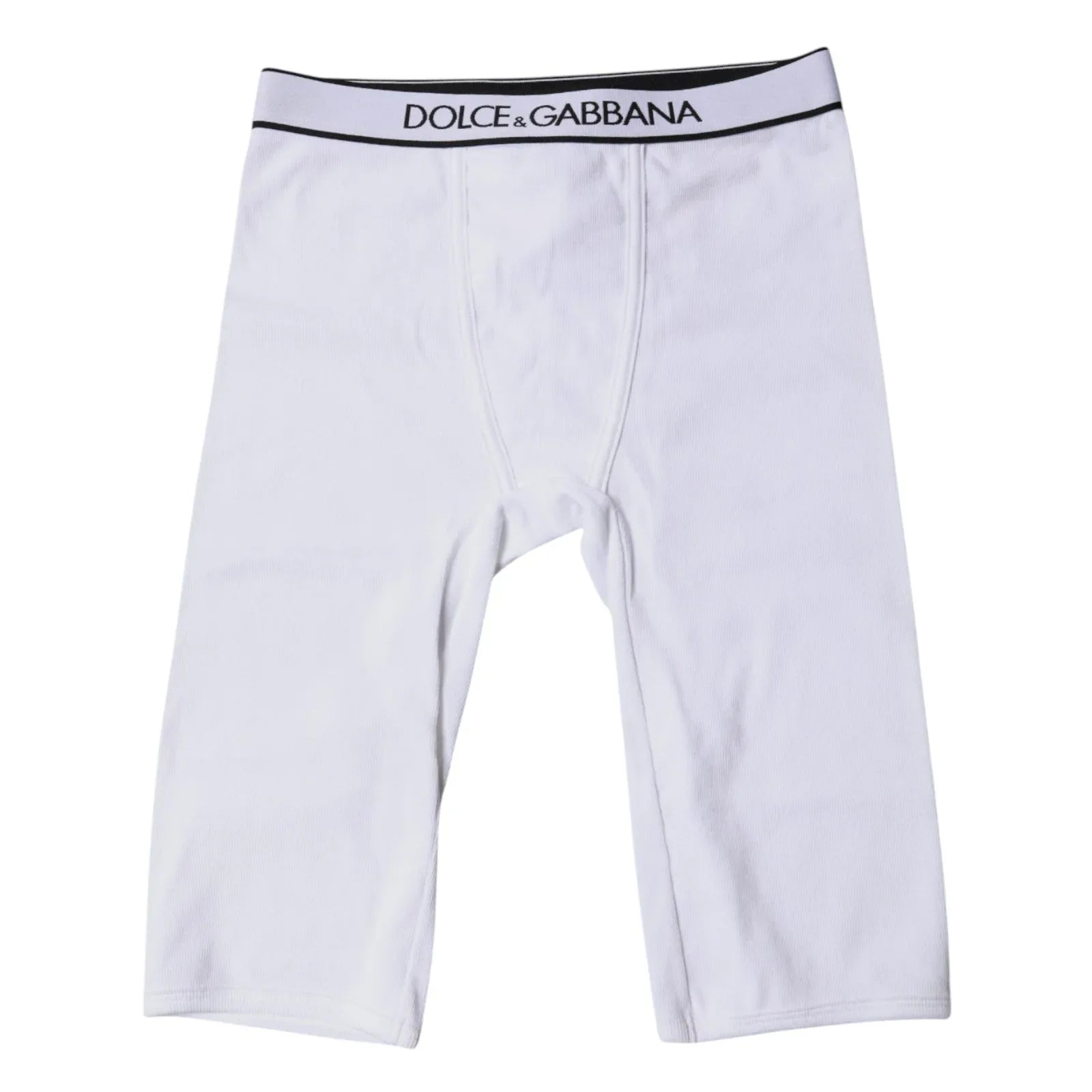 Dolce & Gabbana White Logo Cotton Cropped Tights Underwear - Zeiniez