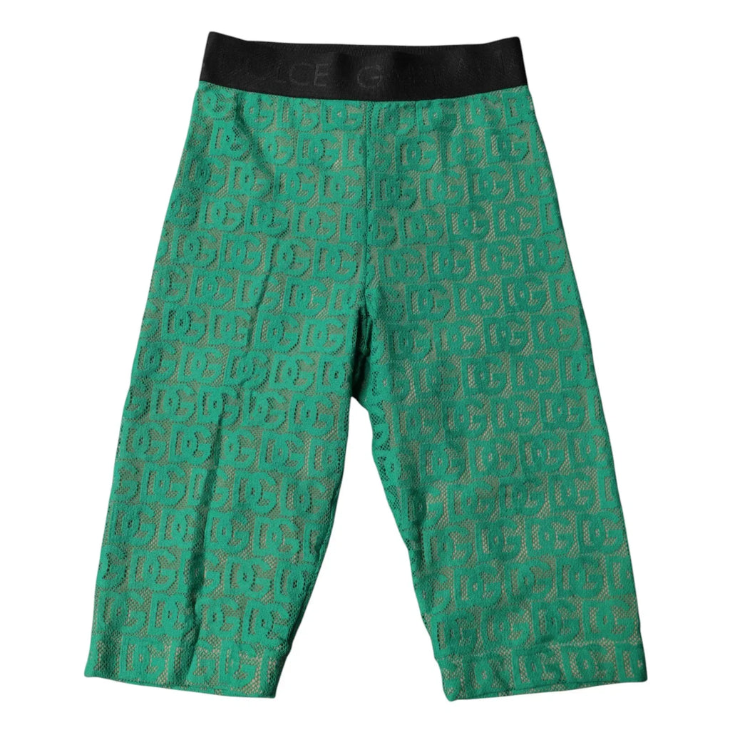 Dolce & Gabbana Green Logo Monogram Cropped Tights Underwear - Zeiniez