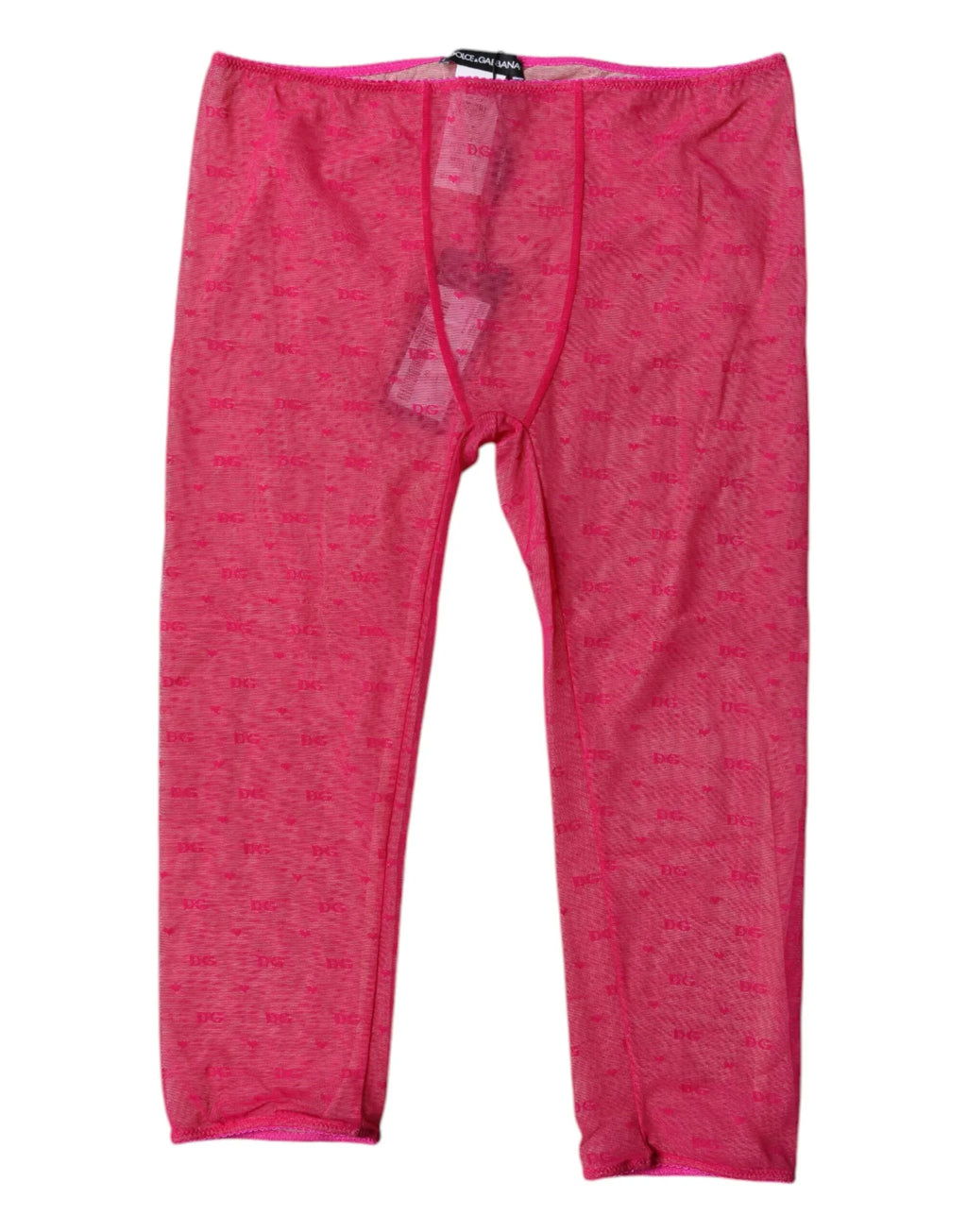 Dolce & Gabbana Fuchsia Logo Lace Lingerie Cropped Tight Underwear - Zeiniez
