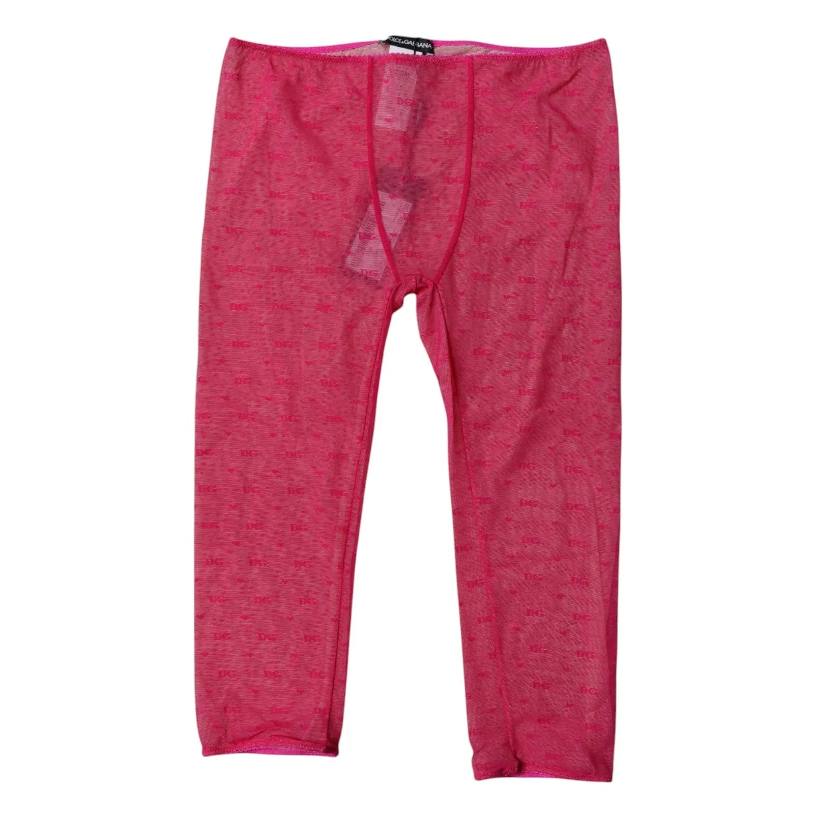 Dolce & Gabbana Fuchsia Logo Lace Lingerie Cropped Tight Underwear - Zeiniez