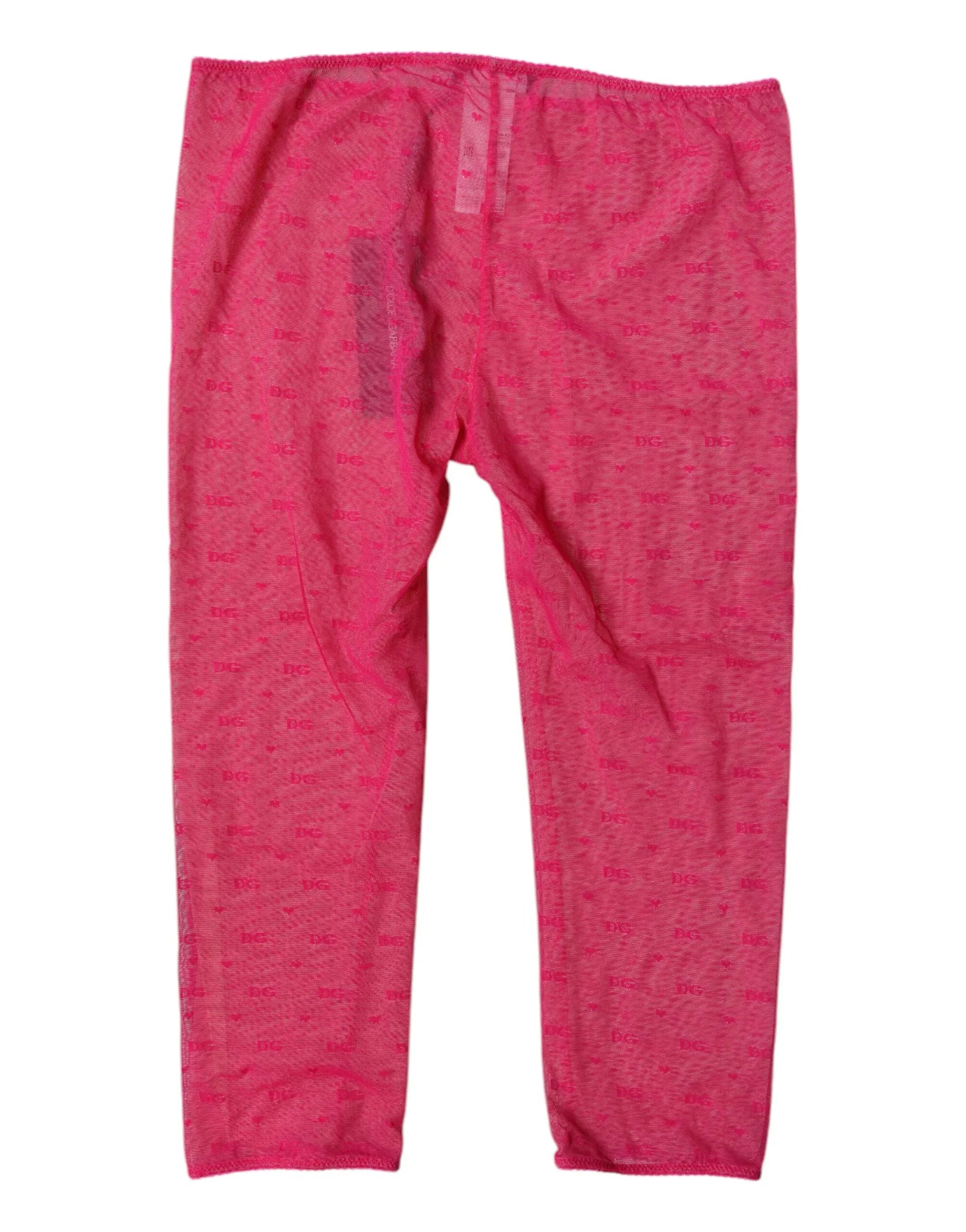 Dolce & Gabbana Fuchsia Logo Lace Lingerie Cropped Tight Underwear - Zeiniez