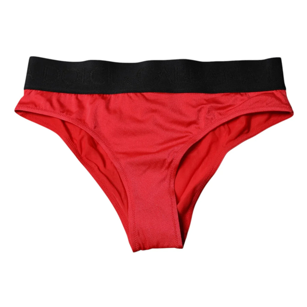 Dolce & Gabbana Red Nylon Stretch Mid Waist Panty Underwear - Zeiniez