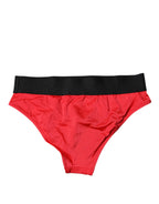 Dolce & Gabbana Red Nylon Stretch Mid Waist Panty Underwear - Zeiniez