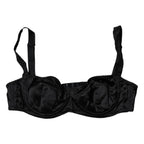 Dolce & Gabbana Black Silk Stretch Balconette Brassiere Underwear - Zeiniez