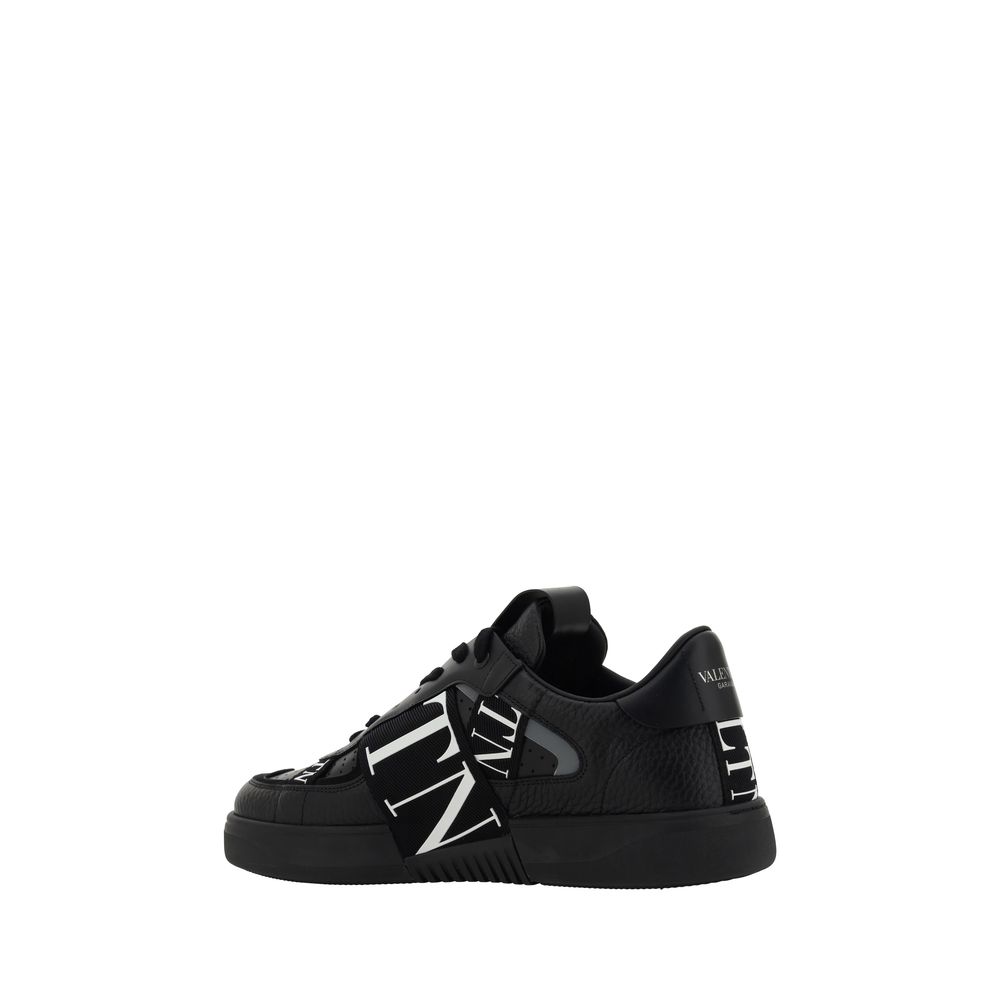 Valentino Garavani Black Leather VL7N Sneakers - Zeiniez