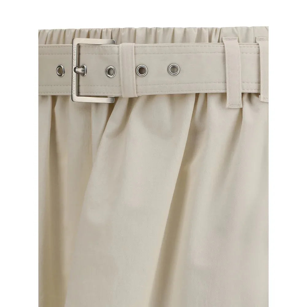 Brunello Cucinelli Cream Wide Long Skirt - Zeiniez