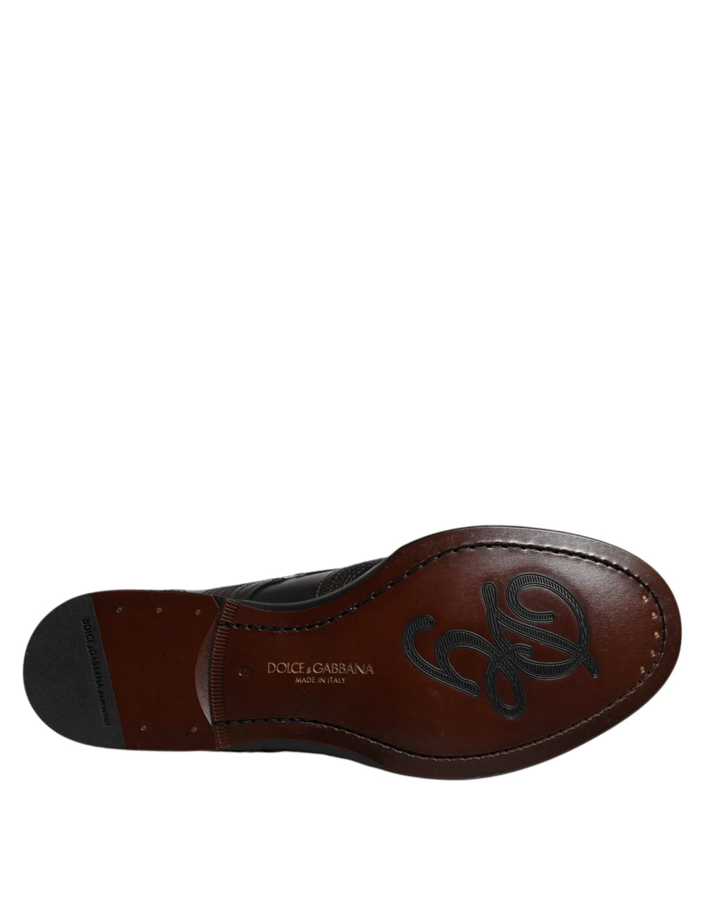 Dolce & Gabbana Black Embroidered Classic Leather Derby Dress Shoes - Zeiniez