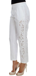 Dolce & Gabbana White Floral Cutout Dress Sicily Pants - Zeiniez