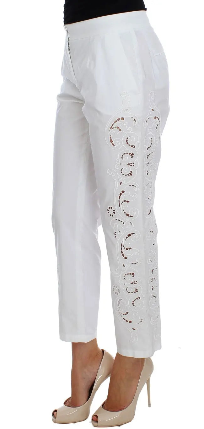 Dolce & Gabbana White Floral Cutout Dress Sicily Pants Dolce & Gabbana
