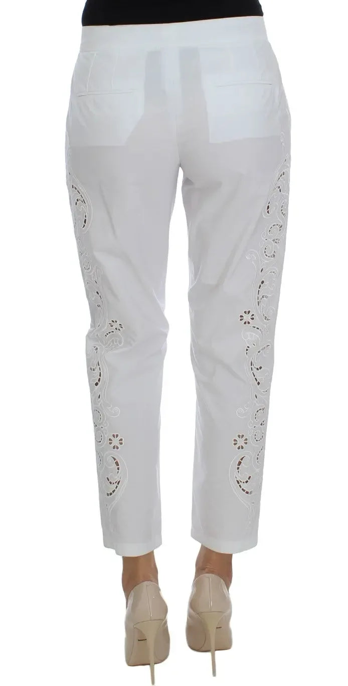 Dolce & Gabbana White Floral Cutout Dress Sicily Pants - Zeiniez