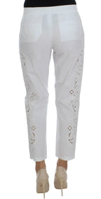 Dolce & Gabbana White Floral Cutout Dress Sicily Pants - Zeiniez