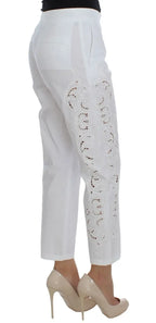 Dolce & Gabbana White Floral Cutout Dress Sicily Pants - Zeiniez
