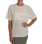 Dolce & Gabbana White Cream Silk Lace Top Blouse T-Shirt - Zeiniez