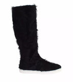 Dolce & Gabbana Black Xiangao Lamb Fur Leather Boots Shoes - Zeiniez