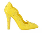 Dolce & Gabbana Yellow Crystal Heels CINDERELLA Shoes - Zeiniez