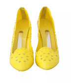 Dolce & Gabbana Yellow Crystal Heels CINDERELLA Shoes - Zeiniez