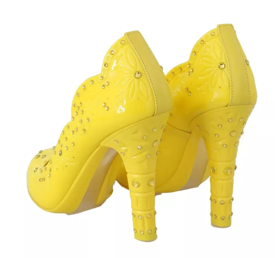 Dolce & Gabbana Yellow Crystal Heels CINDERELLA Shoes - Zeiniez
