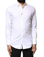 Dolce & Gabbana White GOLD Cotton Long Sleeves Dress Shirt - Zeiniez
