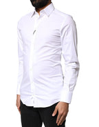 Dolce & Gabbana White GOLD Cotton Long Sleeves Dress Shirt - Zeiniez