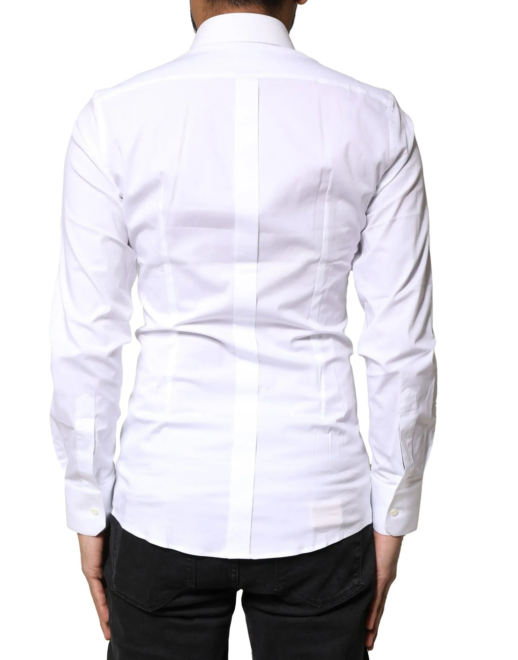 Dolce & Gabbana White GOLD Cotton Long Sleeves Dress Shirt - Zeiniez
