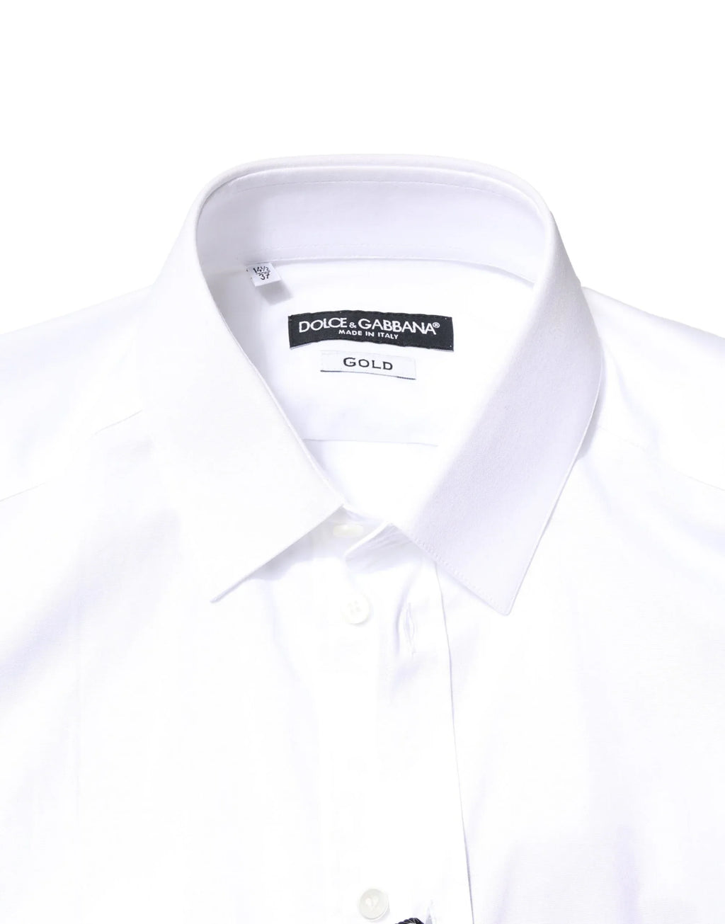 Dolce & Gabbana White GOLD Cotton Long Sleeves Dress Shirt - Zeiniez