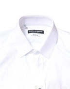Dolce & Gabbana White GOLD Cotton Long Sleeves Dress Shirt - Zeiniez
