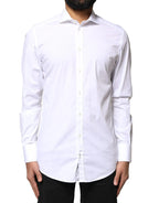 Dolce & Gabbana White GOLD Cotton Long Sleeves Dress Shirt - Zeiniez