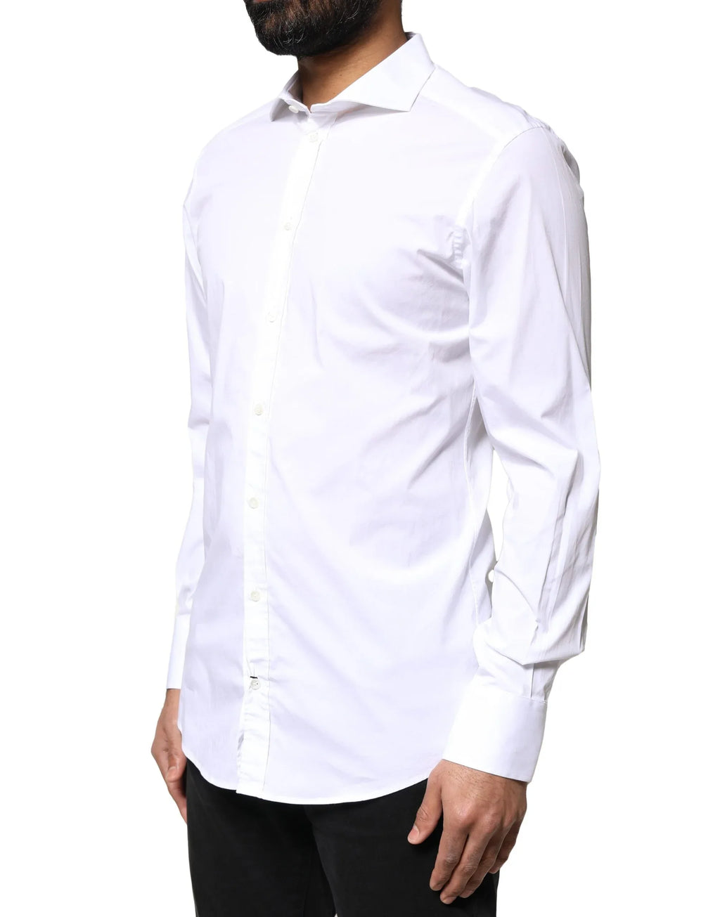 Dolce & Gabbana White GOLD Cotton Long Sleeves Dress Shirt - Zeiniez